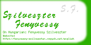 szilveszter fenyvessy business card